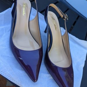 Purple ombre kitten heel slingback